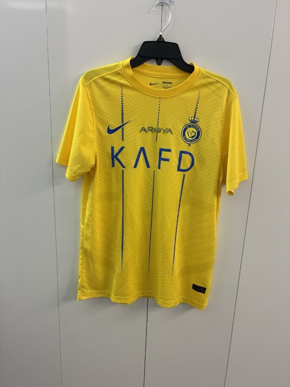 Cristiano Ronaldo #7 Al Nassr Nike Gold Soccer Jersey Men's LARGE
